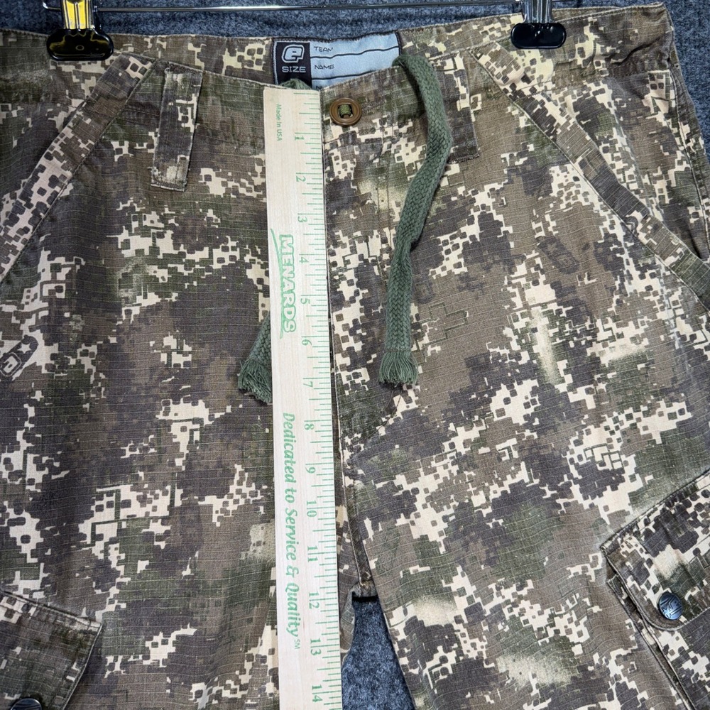 Empire Digital Camo Cargo Pants Mens Large Green Ripstop Tactical Drawstring Y2K - Picture 13 of 16
